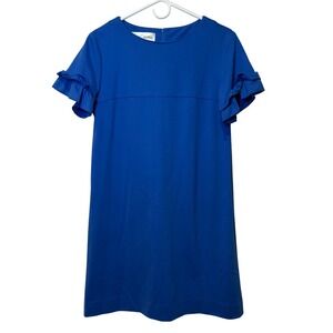 Sara Campbell Ruffle Sleeve Dress - Cobalt Blue - Career, Party - Sz S